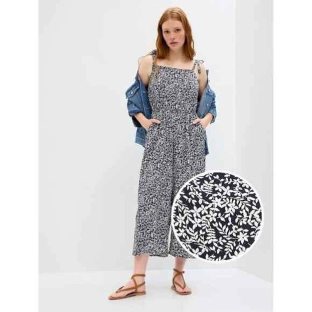 Gap Square Neck Floral Jumpsuit